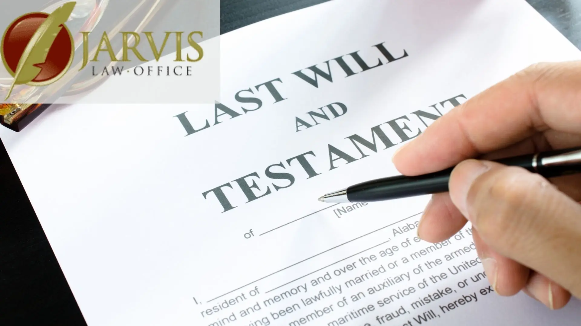 Hand signing a last will and testament document