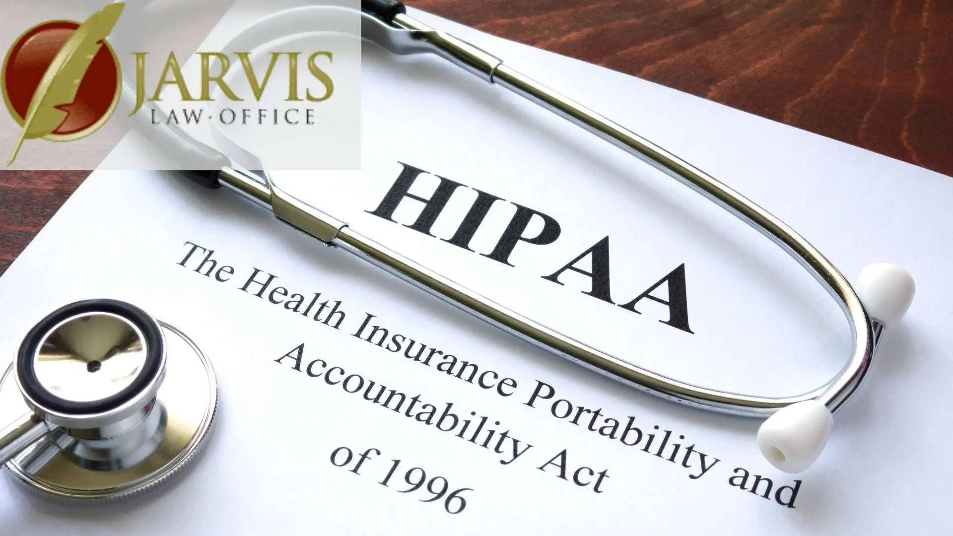 HIPAA document with stethoscope and law office logo