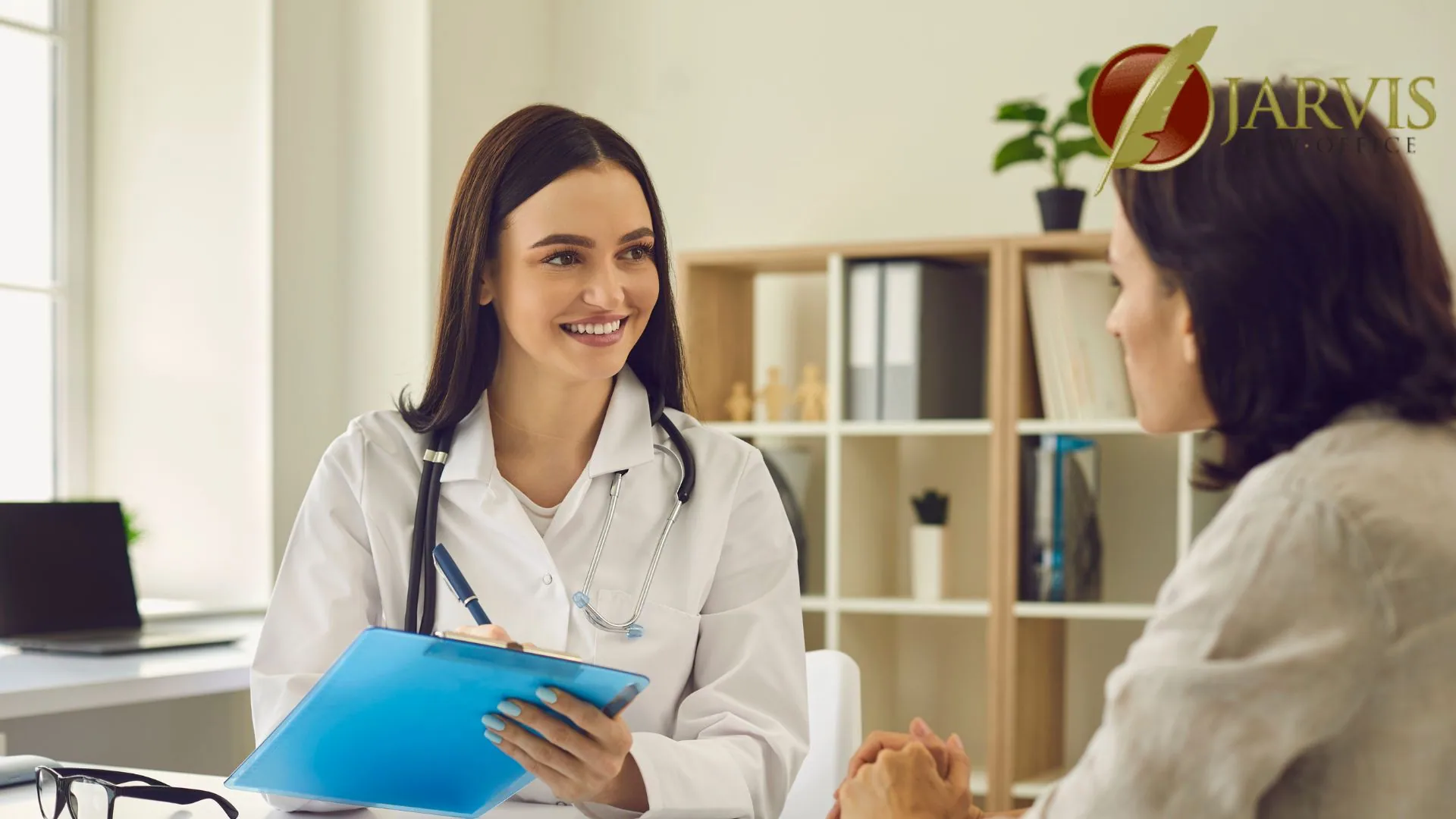 Doctor consulting with patient in medical office