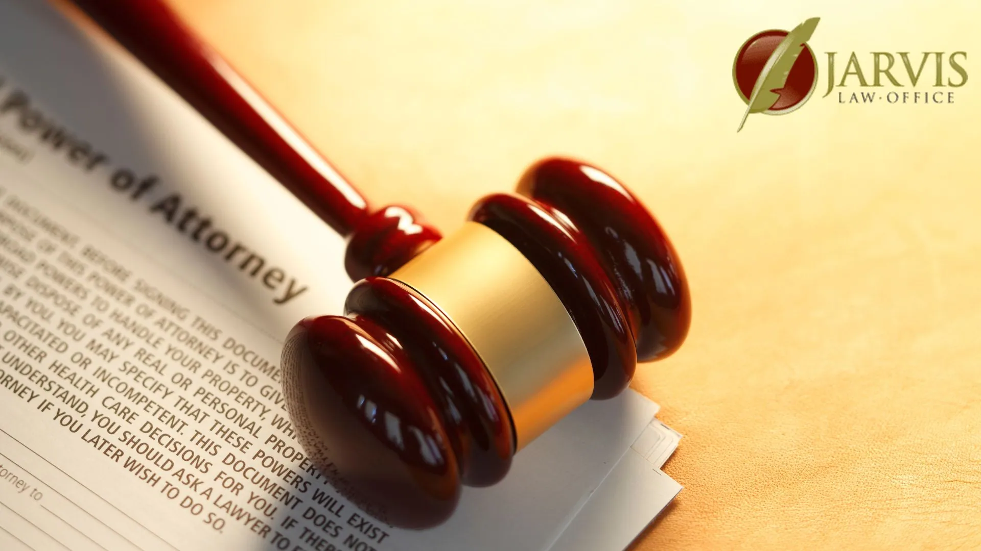 Judge's gavel on power of attorney document