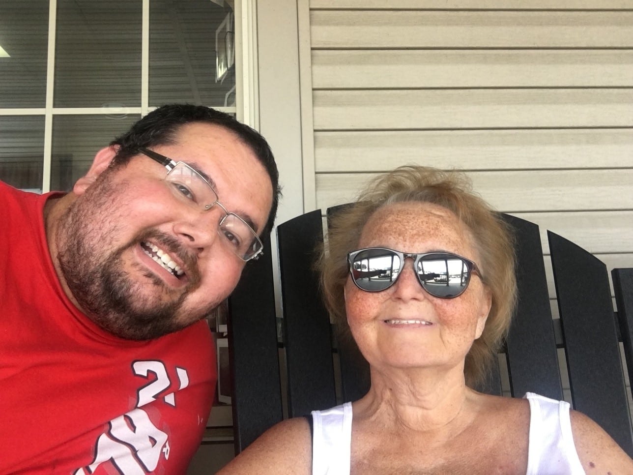 Jon Corra and his mother