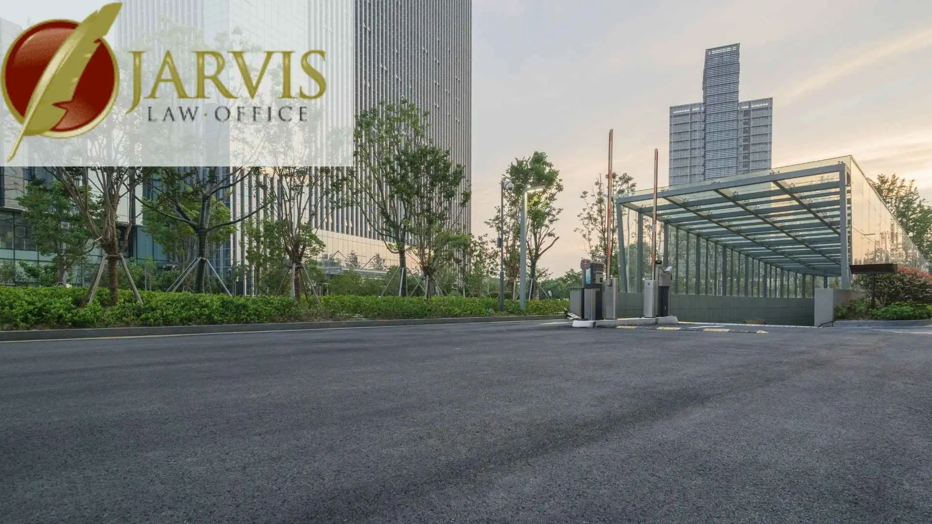 Modern office building entrance with glass canopy in columbus, ohio