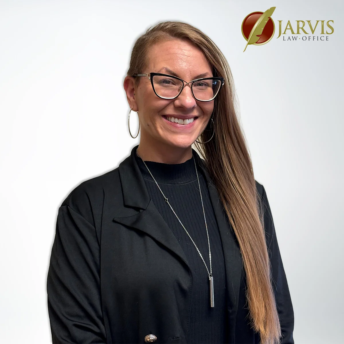 Cayce Markham smiling at Jarvis Law Office.