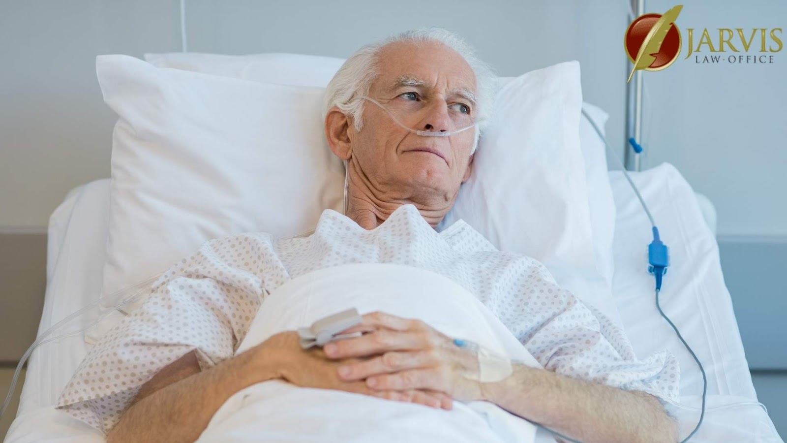 Elderly patient resting in hospital bed