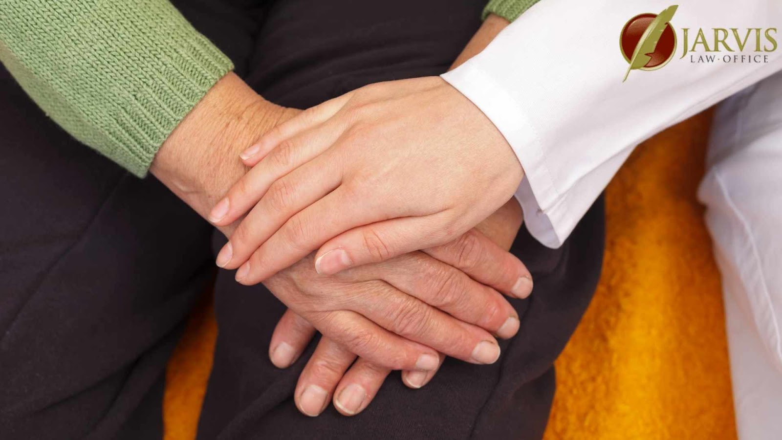 Hands clasped in comforting gesture