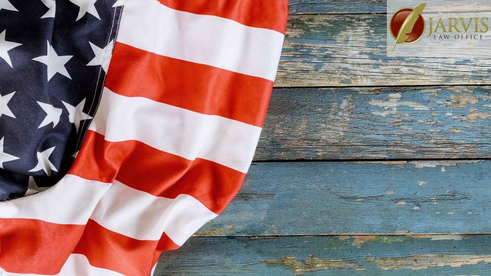 American flag on rustic wood background