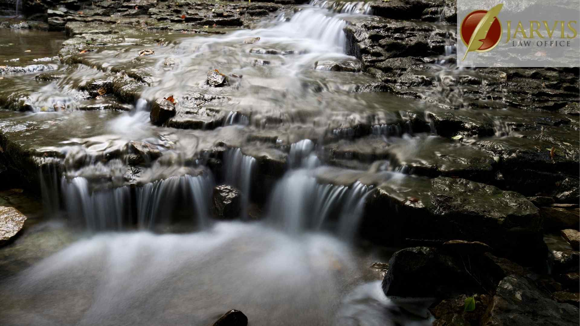 Small waterfall flowing over rocky terrain in dublin ohio