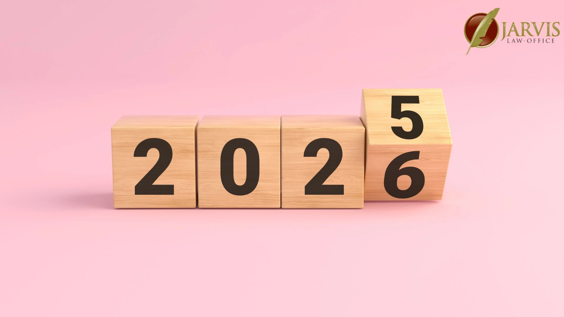 Wooden blocks changing year from 2025 to 2026