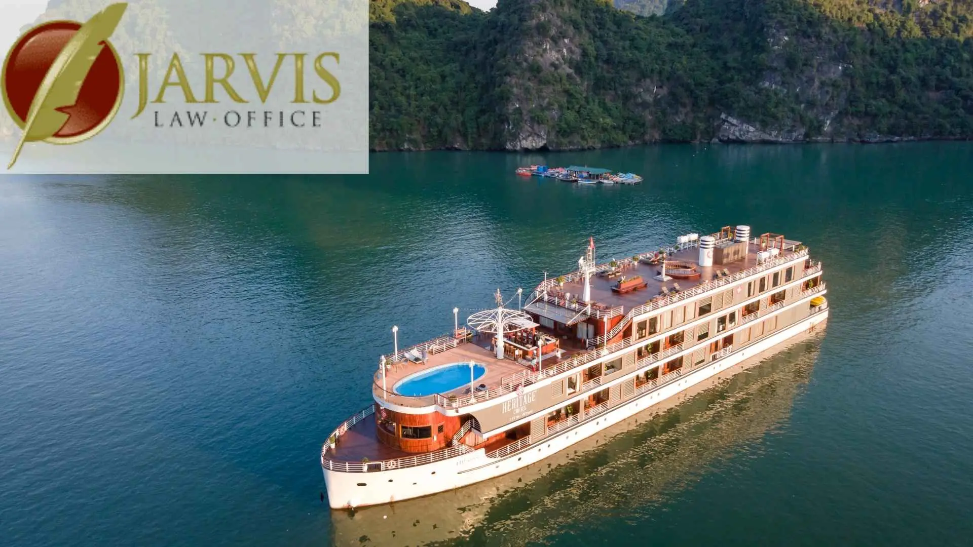 Luxury cruise ship sailing in emerald bay